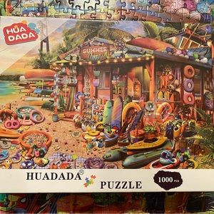 HUADADA Jigsaw Puzzle  Summer time beach shop